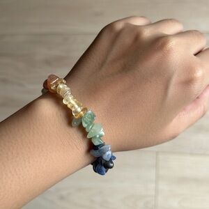 Multi Gemstone Stretch Bracelet Size 6”
